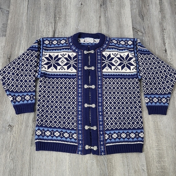 Vintage Voss Norwegian New Wool Unisex Fair Isle Sweater - Picture 7 of 10